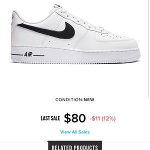 Nike air forces 1s white and black 2020